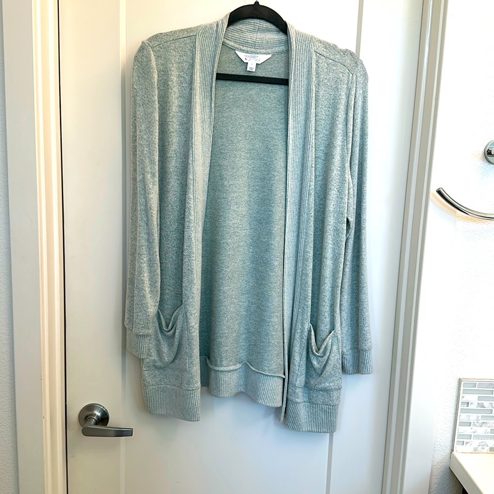 Market & Spruce Mint Green Long Cardigan